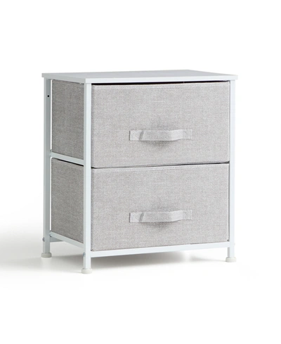 Dream Collection Two Drawer Fabric Storage Chest In Gray