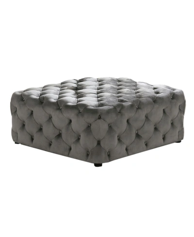 Best Master Furniture Kelly Modern Square Ottoman In Gray