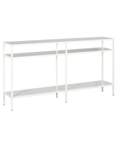 Hudson & Canal Sivil 55" Console Table With Shelves In Matte White