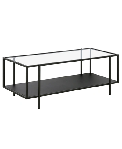 Hudson & Canal Vireo Coffee Table With Shelf, 45" X 20" In Blackened Bronze