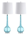 Jonathan Y Cecile Teardrop Led Table Lamp, Set Of 2 In Aqua