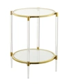 Convenience Concepts Royal Crest 2 Tier Acrylic Glass End Table In Clear/gold-tone