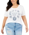 MIGHTY FINE TRENDY PLUS SIZE SMOKEY THE BEAR GRAPHIC T-SHIRT