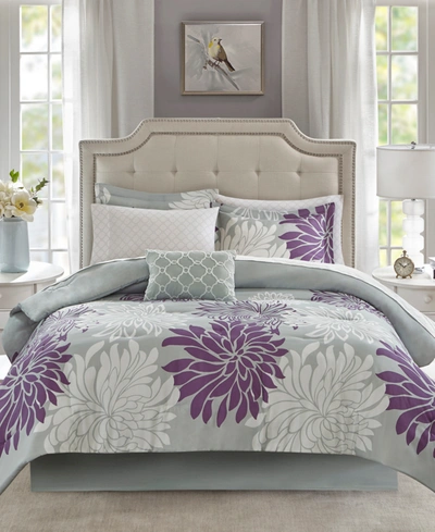 Madison Park Essentials Maible Reversible 9-pc. Comforter Set, California King In Purple
