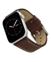 Ak Wearables Smooth Brown Leather Band Designed For Apple Watch 42mm (series 1-3 Only) & 44/45/46/49mm (ultra & U In Brown