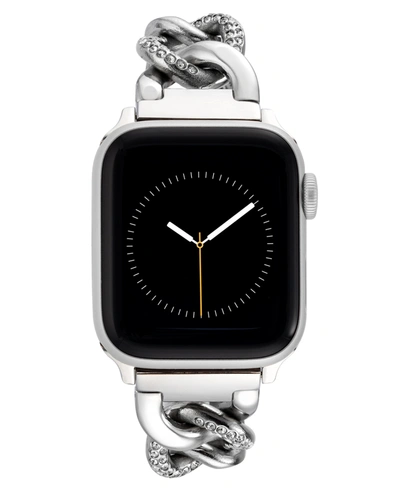 WITHIT WOMEN'S SILVER-TONE ALLOY METAL WITH CRYSTALS LINK BRACELET DESIGNED FOR APPLE WATCH 42MM (SERIES 1-