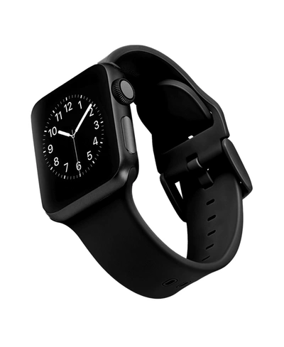 Ak Wearables Black Smooth Silicone Keeperless Band Compatible With 42/44/45/ultra/ultra 2 Apple Watch