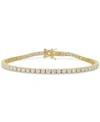 Macy's Lab-created Moissanite Tennis Bracelet (5-1/10 Ct. T.w.) In 18k Gold-plated Sterling Silver In Moissanite
