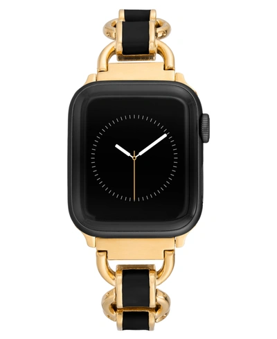 WITHIT WOMEN'S GOLD-TONE ALLOY METAL AND BLACK ENAMEL LINK BRACELET DESIGNED FOR APPLE WATCH 42MM (SERIES 1