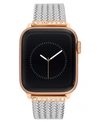Withit Women's Premium Crystal And Silver-tone Stainless Steel Mesh Band Designed For Apple Watch 42mm (ser In Silver Tone