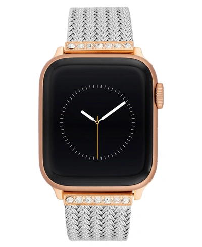 WITHIT WOMEN'S PREMIUM CRYSTAL AND SILVER-TONE STAINLESS STEEL MESH BAND DESIGNED FOR APPLE WATCH 42MM (SER