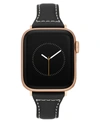 Withit Women's Black Stitched Leather Band Designed For Apple Watch 42mm (series 1-3 Only) & 44/45/46/49mm In Black