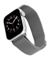 AK WEARABLES SILVER-TONE STAINLESS STEEL MESH BAND COMPATIBLE WITH 42/44/45/ULTRA 49MM APPLE WATCH