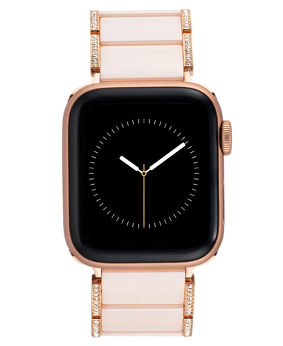 Withit Women's Blush Ceramic With Premium Crystals Bracelet Designed For Apple Watch 42mm (series 10) & 38/ In Open Pink