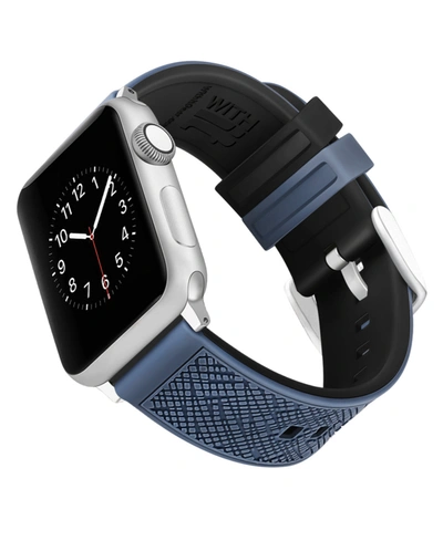 Ak Wearables Withit Apple Watch Band Colorpop Silicone Bluestone And Black, 42/44/45mm In Blue/black