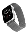 AK WEARABLES SILVER-TONE STAINLESS STEEL MESH BAND COMPATIBLE WITH 38/40/41MM APPLE WATCH