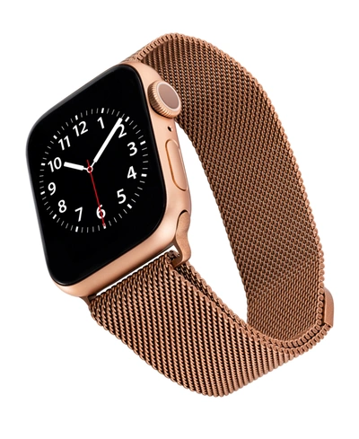 Ak Wearables Rose Gold-tone Stainless Steel Mesh Band Compatible With 38/40/41mm Apple Watch