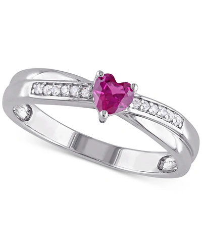 Macy's Lab-created Ruby (1/3 Ct. T.w.) & Diamond (1/20 Ct. T.w.) Ring In Sterling Silver