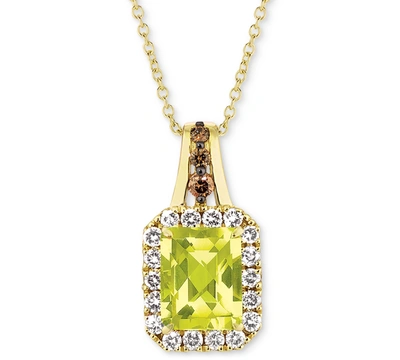 Le Vian Cinnamon Citrine (1-1/3 Ct. T.w.) & Diamond (3/8 Ct. T.w.) 18" Pendant Necklace In 14k Rose Gold (al In Peridot