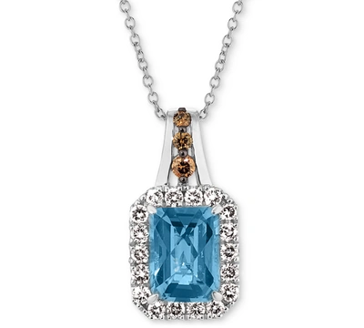 Le Vian Cinnamon Citrine (1-1/3 Ct. T.w.) & Diamond (3/8 Ct. T.w.) 18" Pendant Necklace In 14k Rose Gold (al In Sky Blue Topaz