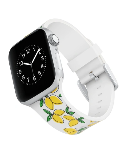 Ak Wearables Withit Dabney Lee Lemony Silicone Band Compatible With 38/40/41mm Apple Watch In White/yellow