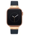 Withit Women's Navy Genuine Leather Band Designed For Apple Watch 42mm (series 1-3 Only) & 44/45/46/49mm (u In Navy