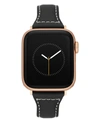 Withit Women's Black Stitched Leather Band Designed For Apple Watch 42mm (series 1-3 Only) & 44/45/46/49mm In Black
