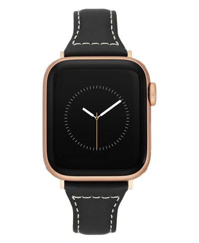Withit Women's Black Stitched Leather Band Designed For Apple Watch 42mm (series 1-3 Only) & 44/45/46/49mm