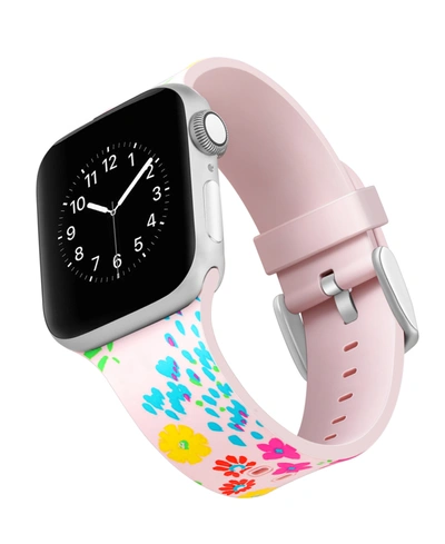 Ak Wearables Withit Dabney Lee Blue Flower Child 1 Pattern Silicone Band For 38/40/41mm Apple Watch In Blue/white