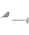 GIANI BERNINI CUBIC ZIRCONIA BIRD STUD EARRINGS IN STERLING SILVER, CREATED FOR MACY'S