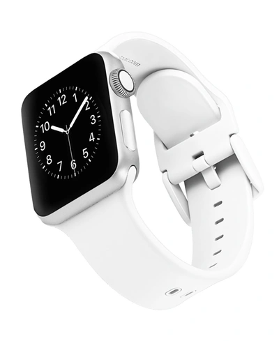 Ak Wearables White Smooth Keeperless Silicone Band Compatible With 38/40/41mm Apple Watch