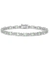Macy's Green Quartz (7-3/8 Ct. T.w.) & Diamond Accent Link Bracelet In Sterling Silver In Green Quartz