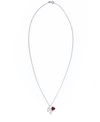 Macy's Simulated Ruby 'love' Pendant Necklace In Fine Silver Plate In Silver