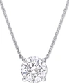 Macy's Lab-created Moissanite Solitaire 17" Pendant Necklace (1-3/4 Ct. T.w.) In 14k White Gold In Moissanite