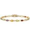 Macy's Multi-gemstone Marquise Bracelet (4-1/2 Ct. T.w.) In 18k Gold-plated Sterling Silver In Multi