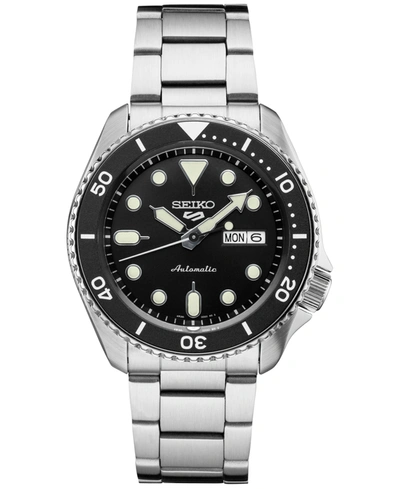 Seiko Men's Automatic 5 Sports Stainless Steel Bracelet Watch 43mm In Black