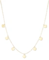 Macy's Polished Heart Dangle 18" Collar Necklace In 10k Gold In Gold