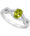 Macy's Rhodolite Garnett Blue Topaz (1 Ct. T.w.) & White Topaz (1/2 Ct. T.w.) Halo Braid Ring In Sterling S In Peridot