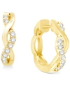 Macy's Diamond Braided Hoop Earrings (1/5 Ct. T.w.) In 14k Yellow Or Rose Gold In Yellow Gold