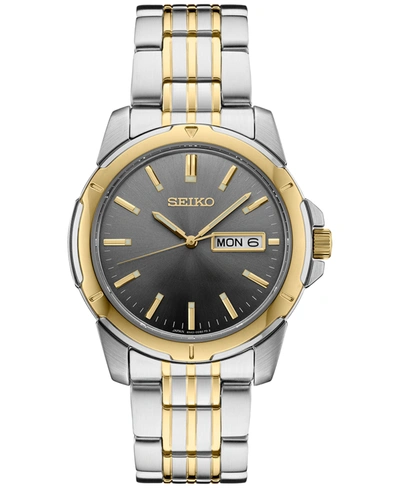 Seiko Men's Essentials Two-tone Stainless Steel Bracelet Watch 39mm In Silver