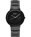 Seiko Men's Essentials Black Ion Finish Stainless Steel Bracelet Watch 41mm In Black