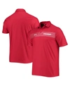 UNDER ARMOUR MEN'S RED WISCONSIN BADGERS SIDELINE CHEST STRIPE PERFORMANCE POLO SHIRT