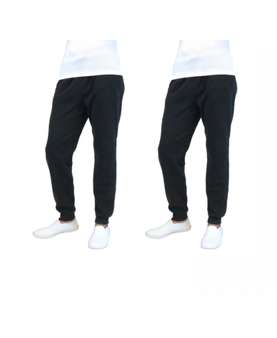 Galaxy By Harvic Men's 2-packs Slim-fit Fleece Jogger Sweatpants In Black X