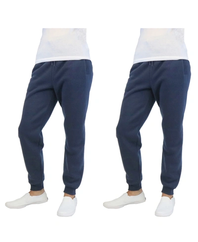 Galaxy By Harvic Men's 2-packs Slim-fit Fleece Jogger Sweatpants In Navy X