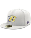 New Era Men's White Baltimore Ravens Omaha Lettermark 59fifty Fitted Hat In White