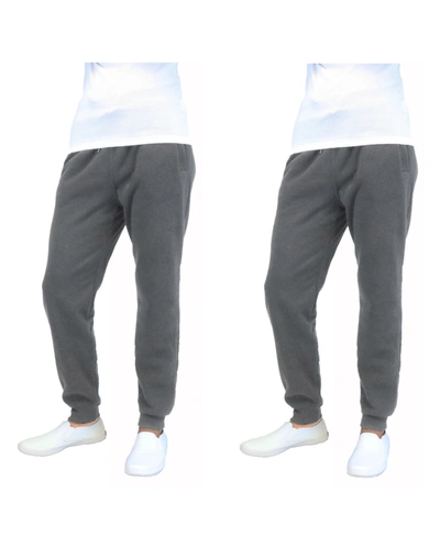 Galaxy By Harvic Men's 2-packs Slim-fit Fleece Jogger Sweatpants In Charcoal X