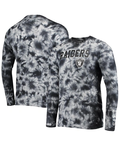 New Era Men's Black Las Vegas Raiders Tie-dye Long Sleeve T-shirt