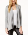 Vince Camuto Open-front High-low Cardigan In Lt Heather Grey