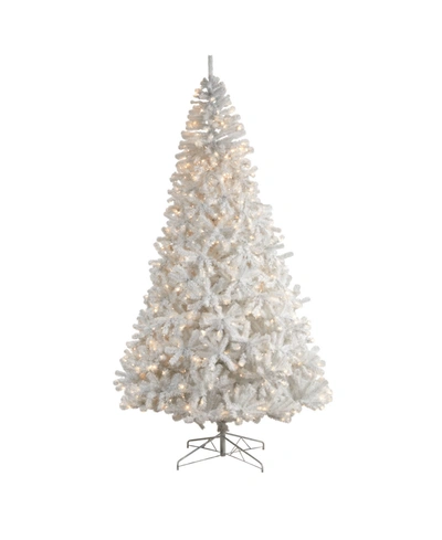 Nearly Natural Artificial Christmas Tree With 2200 Bendable Branches And 800 Led Lights, 10' In White