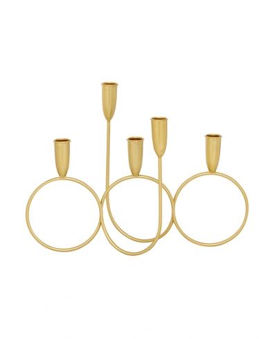 Cosmoliving By Cosmopolitan Contemporary Candelabra In Gold-tone